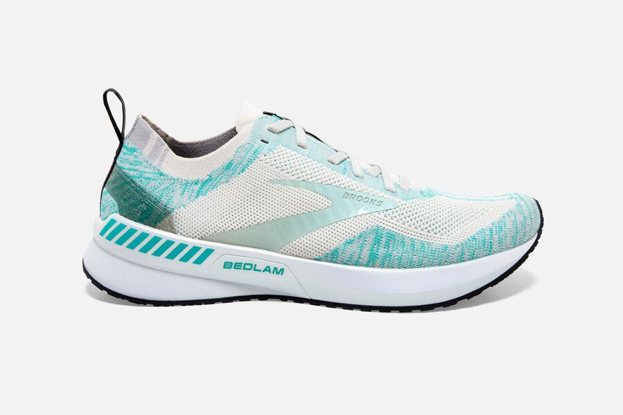 Brooks Running Shoes - Bedlam 3 Road Womens - White/Turquoise - TVM-207596